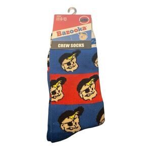 Bazooka crew socks size 6-13 multi color